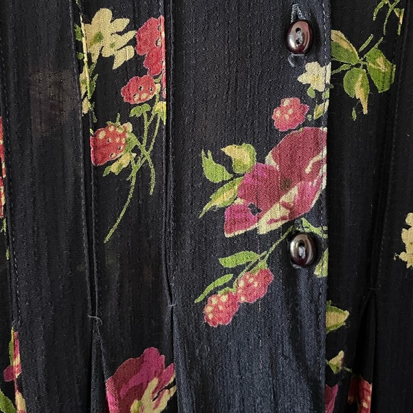 Vintage April Cornell Floral Sheer Midi Dress - Picture 13 of 16